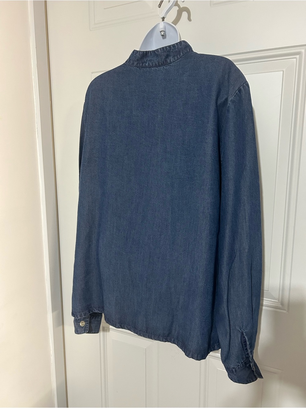 Coldwater Creek Denim-Texture Tencel Top in Dark Blue - Picture 2 of 6